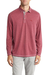 Tommy Bahama Men's Big & Tall Paradise Cove Long Sleeve Polo Shirt Rose Red 2XLT